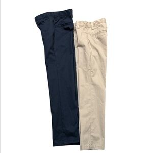 Bundle Boys Slim Pants Beige 12 Slim Navy 14 Slim adjustable Elastic Waistband